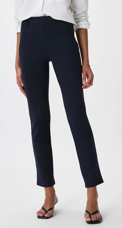 Quince Pants - Quince Ultra-Stretch Ponte Straight Leg Pants Navy Women's M Stretch